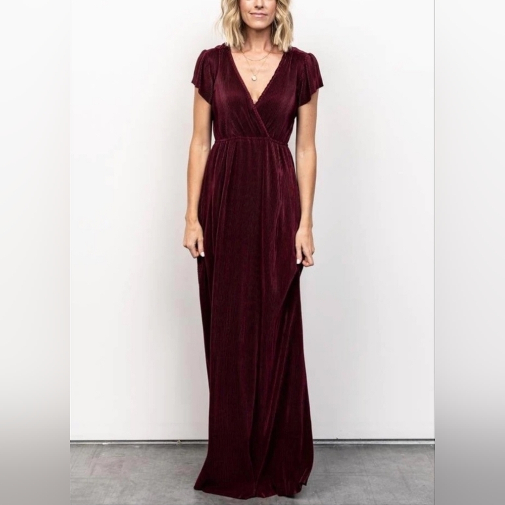 Baltic Born‎ Womens 3X Elegant Mulberry Maxi Dress Textured Bridal Formal New